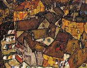 Egon Schiele Krumau Town Crescent I(The Small City V) (mk12) oil